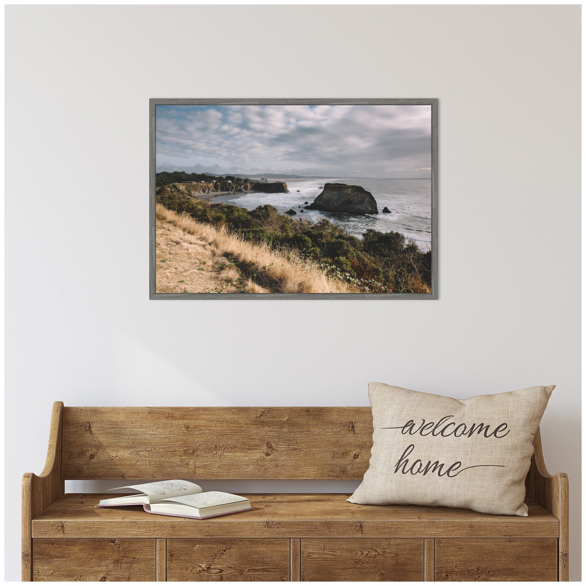 Sylvie Rugged Coastal Landscape Framed Canvas by Patricia Hasz