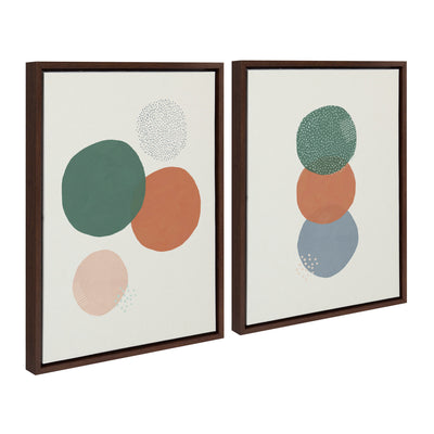 Sylvie Abstract Soft Circles Part 1 and 2 Framed Canvas Set by by kateandlaurel - product image 2 for Resin Society
