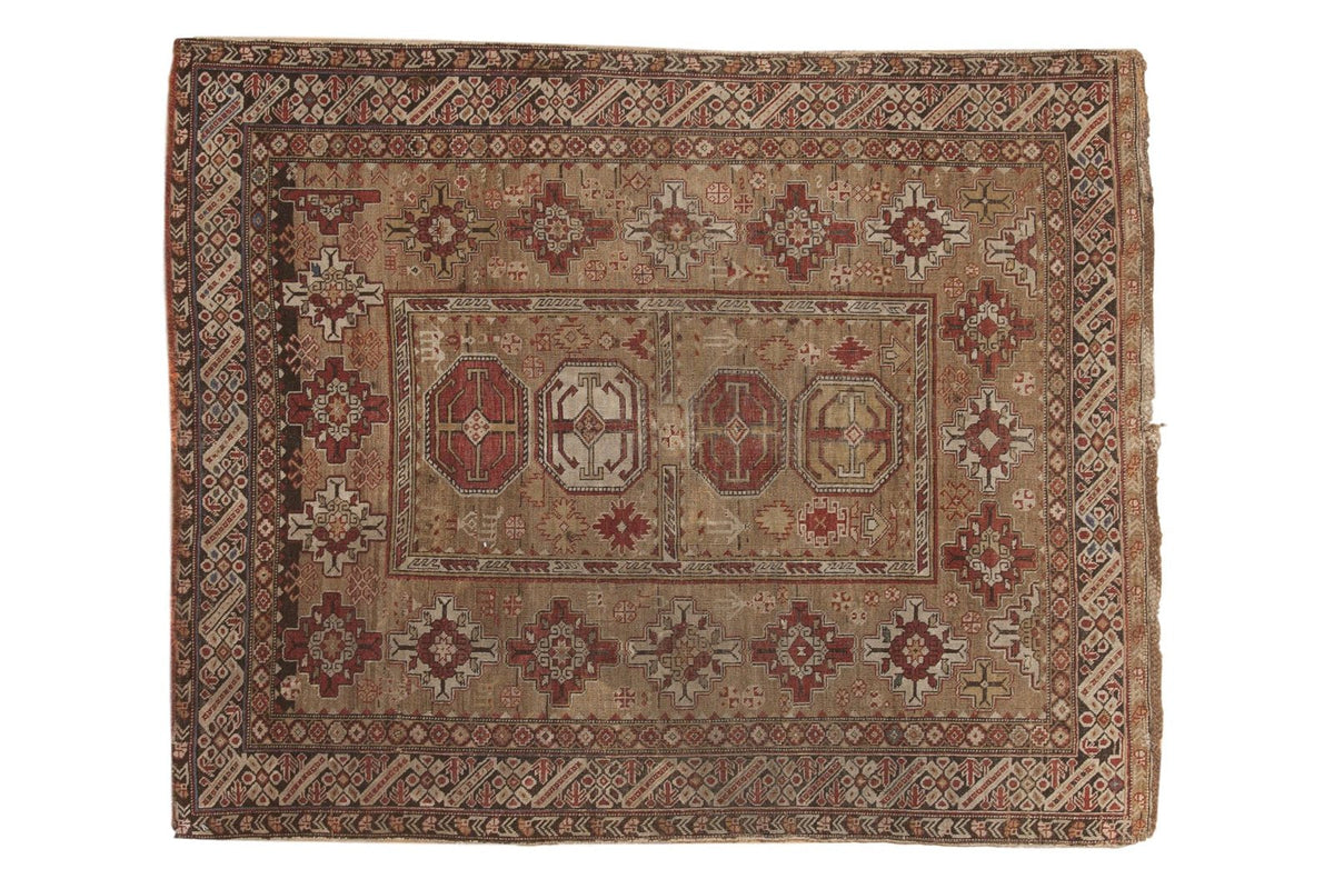 4x4.5 Antique Caucasian Square Rug by Old New House® - main product image for Resin Society