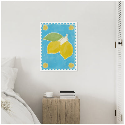 Sylvie Lush Duo 2 Lemon Framed Canvas by Shatha Al Dafai