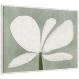 White Floral No.
2 by Gabrielly Guedes framed canvas wall art showing detailed white flowers against a muted dark background