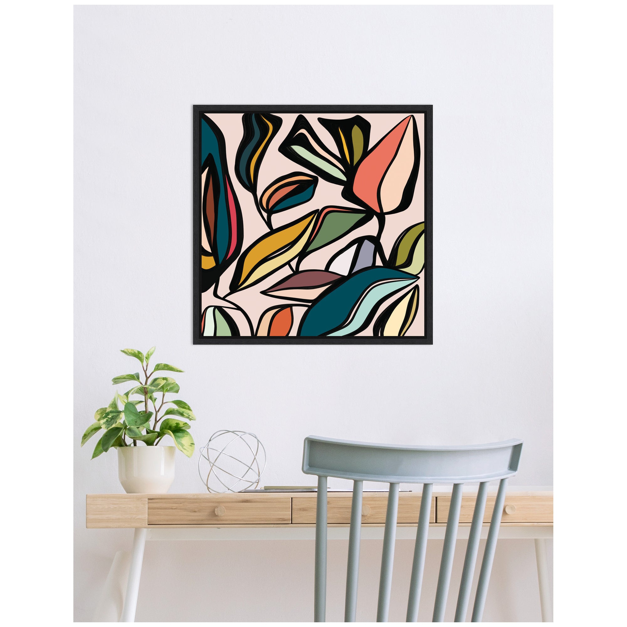 Fanciful Ficus SQ Expansion by Alicia Bock Framed Canvas Wall Art Print
