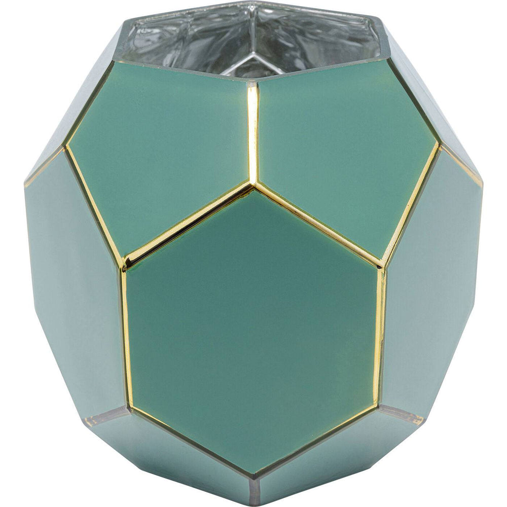 Lacquered glass Vase Art Pastel Green 22cm with a soft pastel finish on a white surface