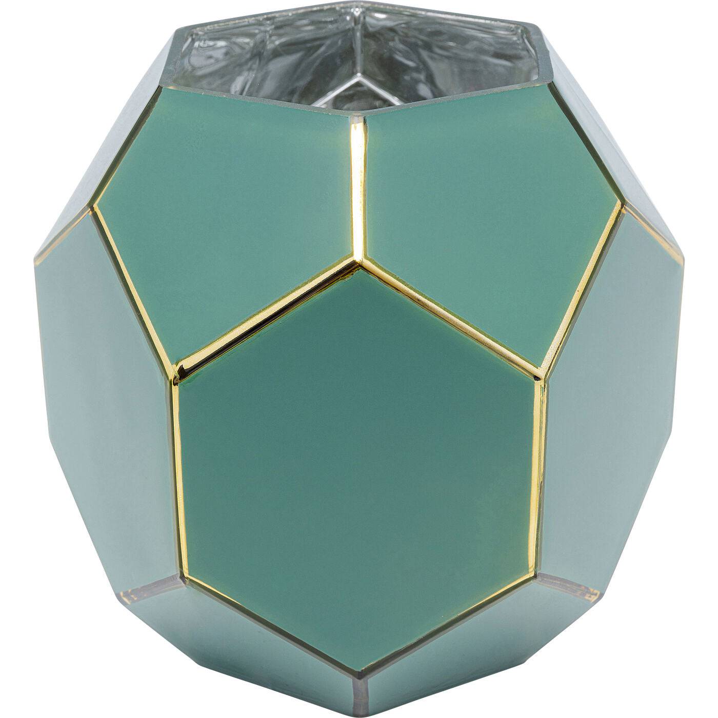 Lacquered glass Vase Art Pastel Green 22cm with a soft pastel finish on a white surface