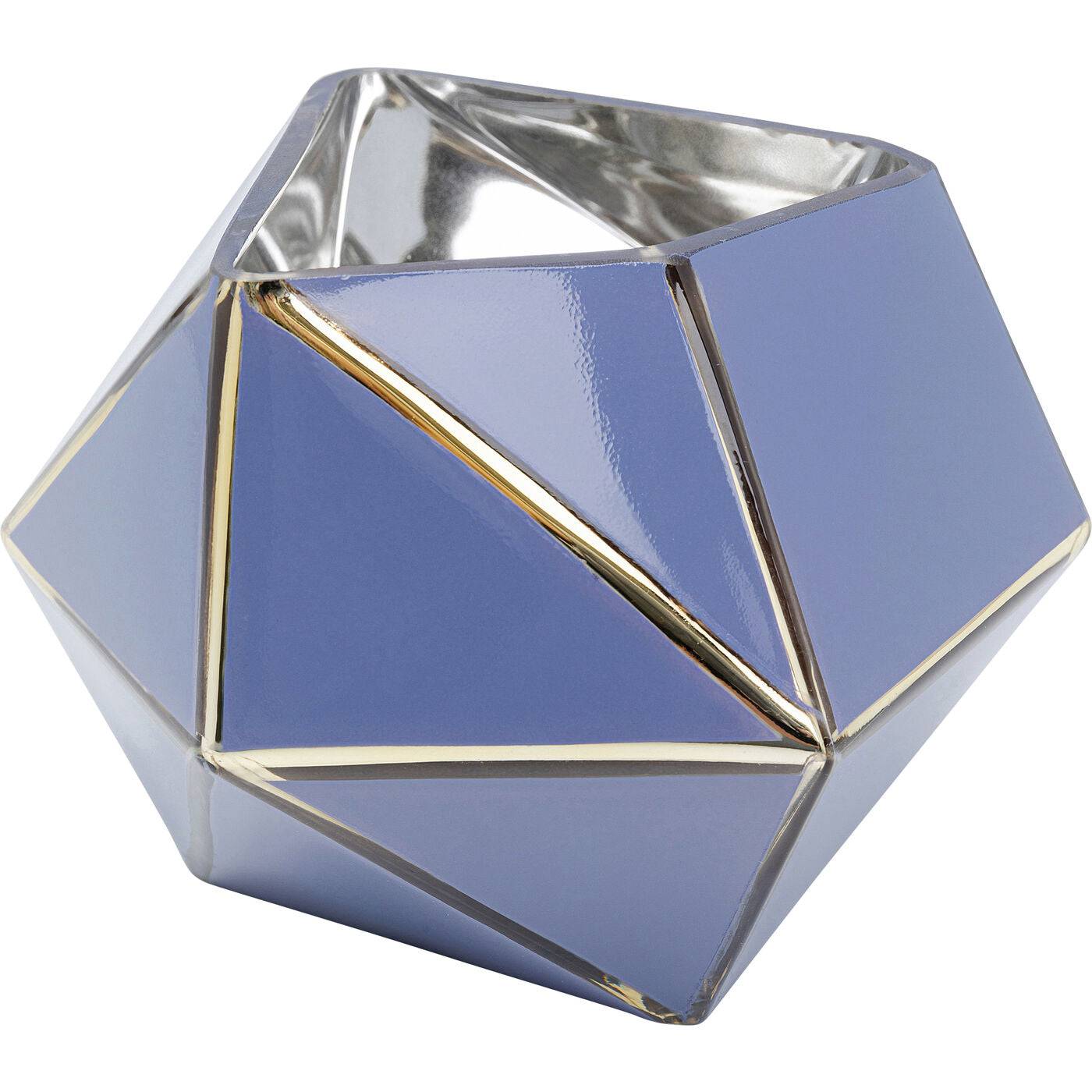 Vase Art Pastel Blue 14cm by DEKOR shown in soft natural light highlighting soft muted blue lacquered glass surface