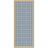 Rectangular fabric pinboard with a light blue plaid pattern framed in natural wood, featuring evenly spaced white grid lines for organization.