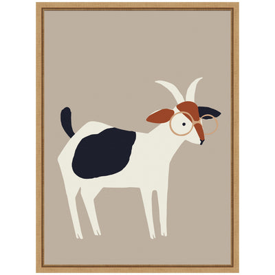 Sylvie Farm Goat Framed Canvas by Hannah Beisang
