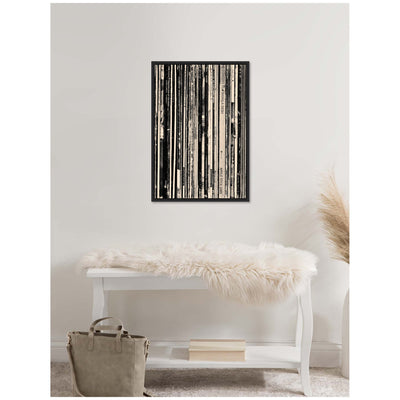 33 RPM Black and White 23x33 by Robert Cadloff Framed Canvas Wall Art Print