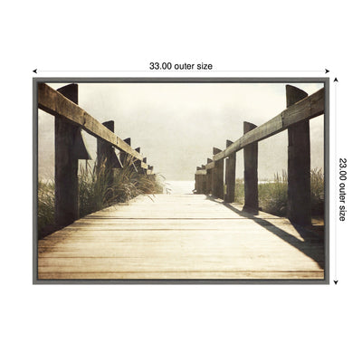 Sylvie Cannon Beach Wood Walkway Framed Canvas by Saint and Sailor Studios