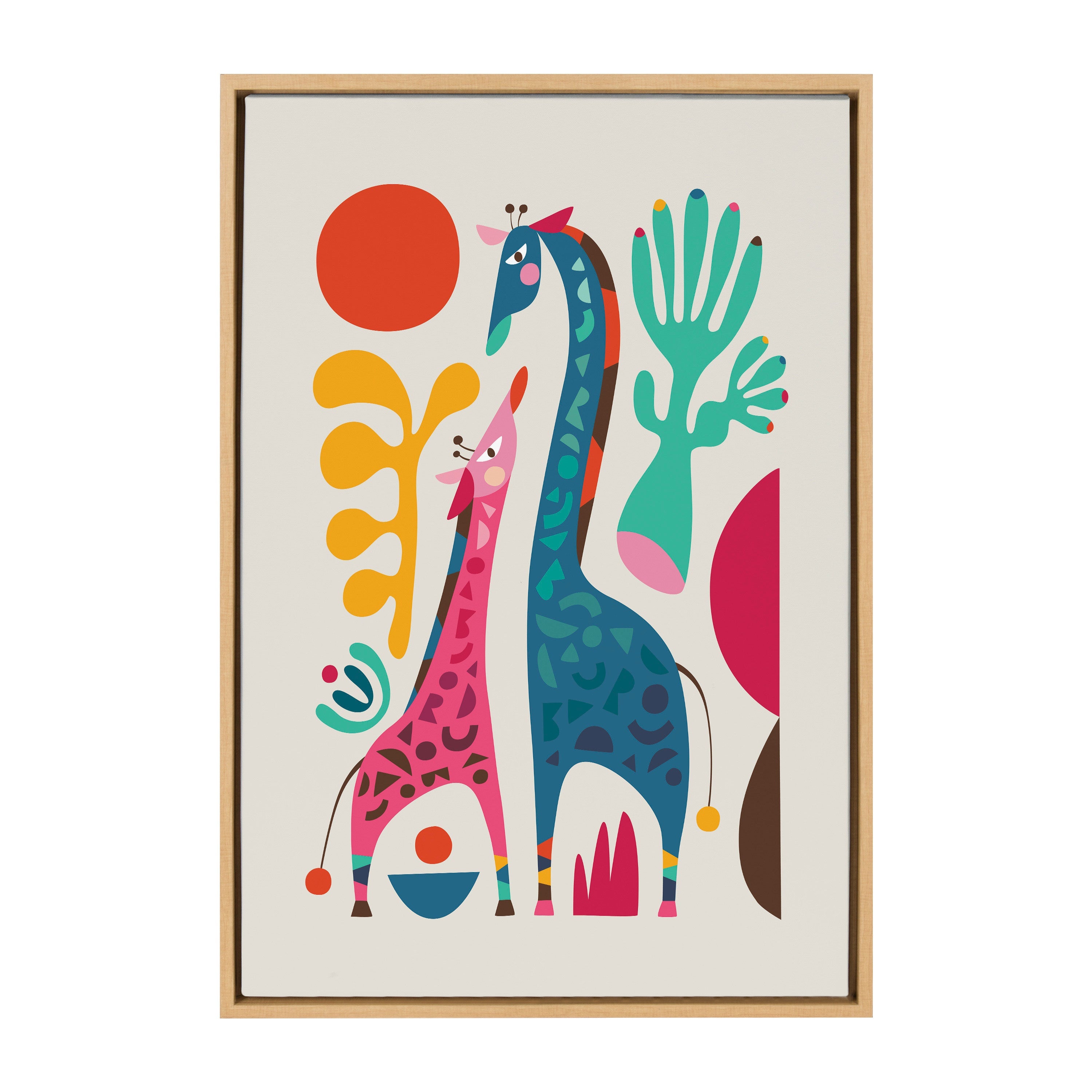 Sylvie Giraffe Love Framed Canvas
