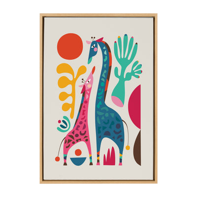 Sylvie Giraffe Love Framed Canvas