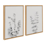 Sylvie Neutral Botanical 3 and 4 Soft White Framed Canvas by kateandlaurel - main product image for Resin Society