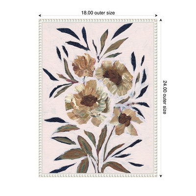 Sylvie Muted Paintrely Florals Framed Canvas by Nikita Jariwala