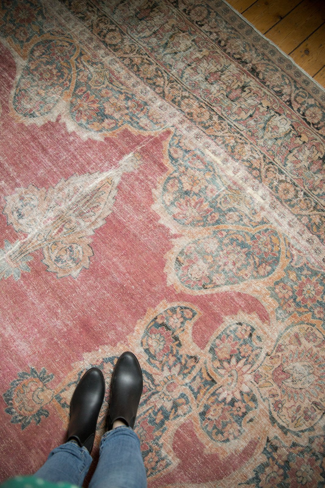 12x18.5 Antique Distressed Kermanshah Carpet by Old New House® - product image 17 for Resin Society
