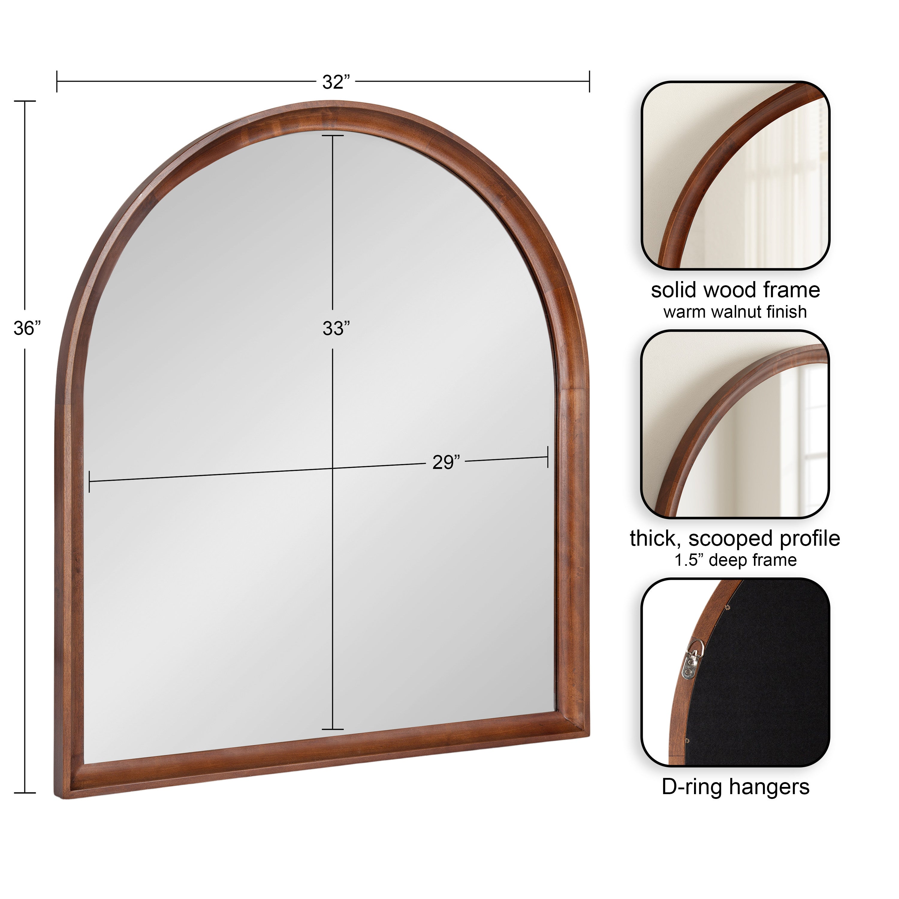 Hatherleigh Arch Wood Wall Mirror
