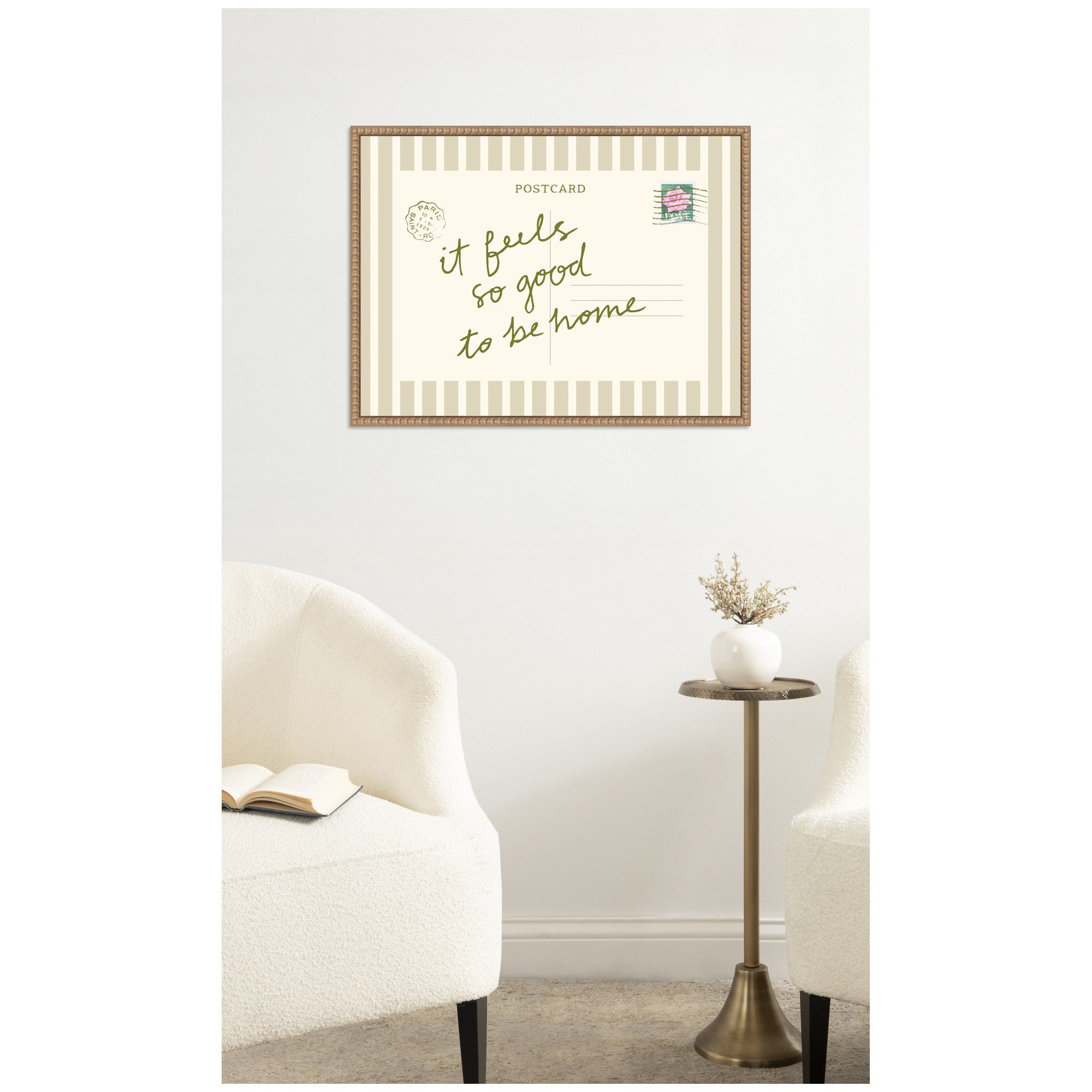 Vintage Postcard by Lucky Guava Framed Canvas Wall Art Print