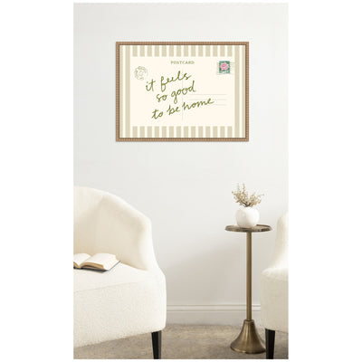 Vintage Postcard by Lucky Guava Framed Canvas Wall Art Print