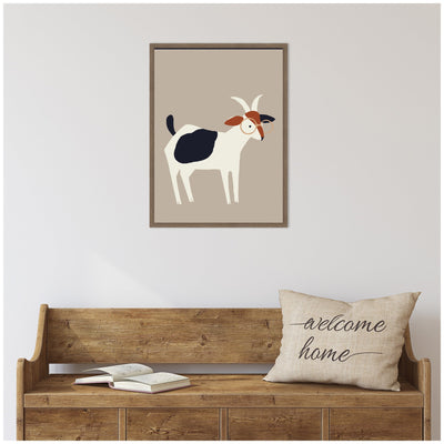 Sylvie Farm Goat Framed Canvas by Hannah Beisang