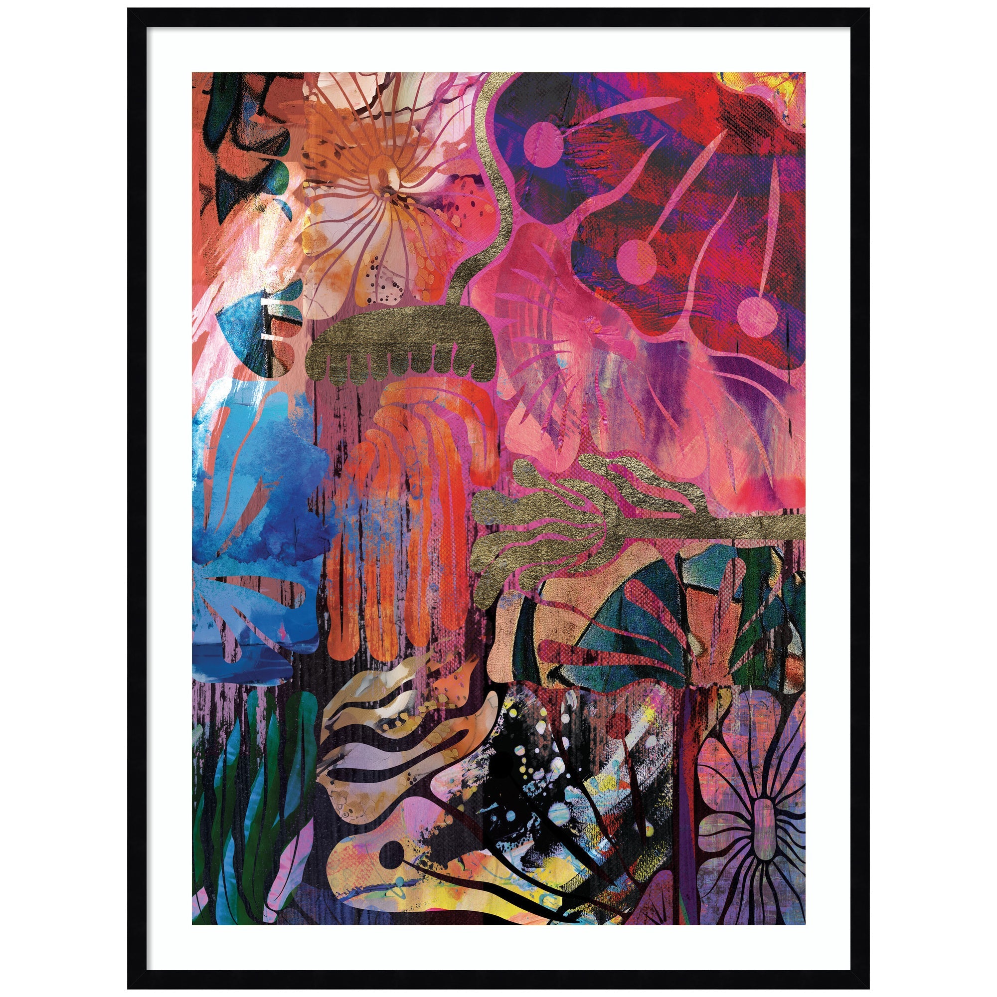 NC Abstract No.
612 framed wall art print by Nikki Chu in a minimalist dark frame