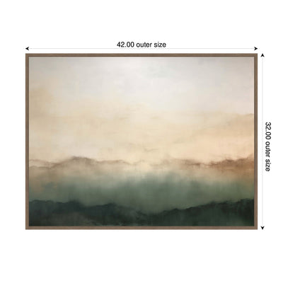Sylvie Green Mountain Abstract I Horizontal Framed Canvas by Amy Lighthall