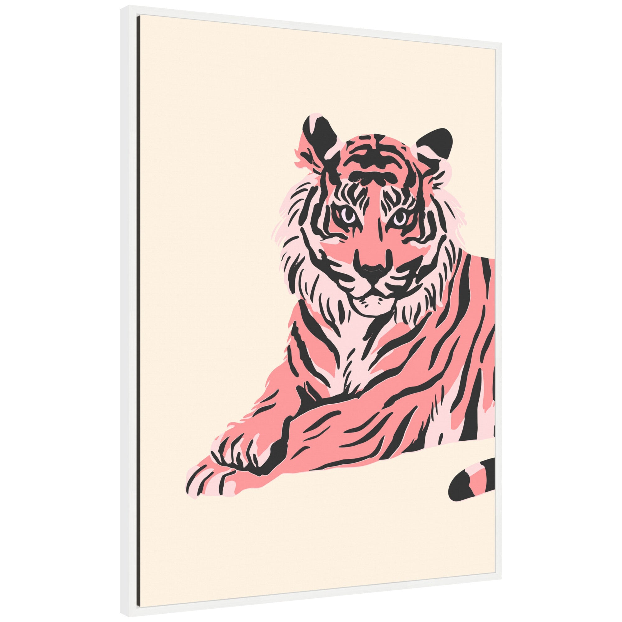Sylvie Trendy Tiger Framed Canvas by Honey Island Studio