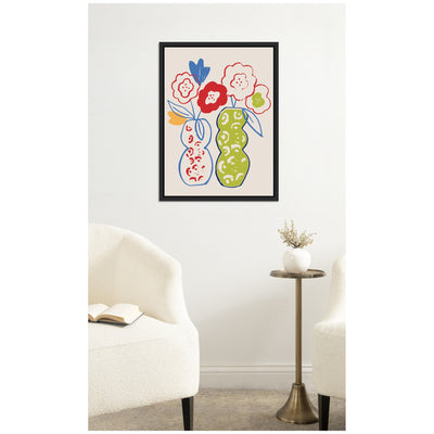 Live Boldly Flower Vases by Vicky Yorke Framed Canvas Wall Art Print