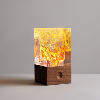 Aurora Resin LED Lamp – handcrafted resin table décor with warm white light