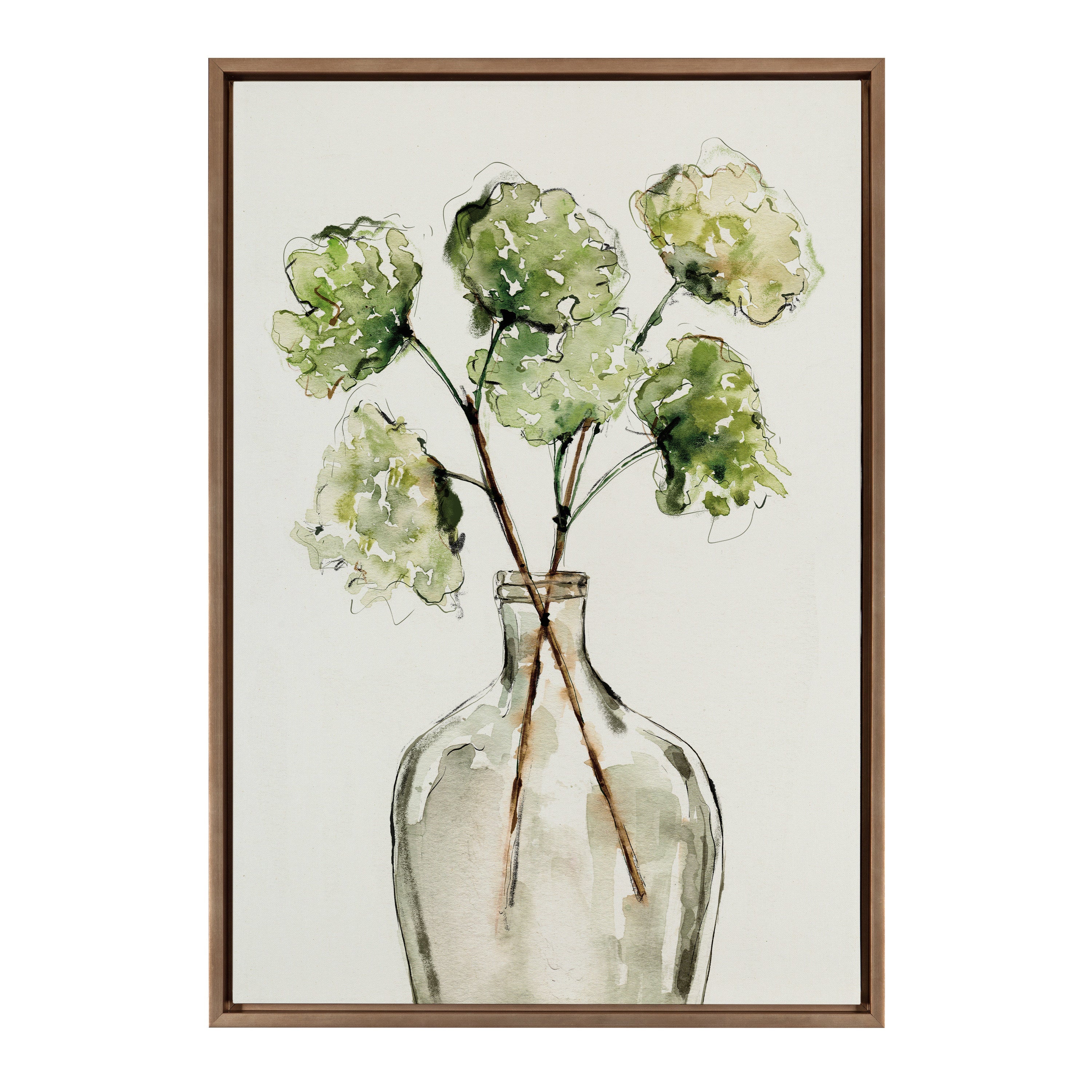 Sylvie Greenery Vase Framed Canvas by kateandlaurel - product image 19 for Resin Society