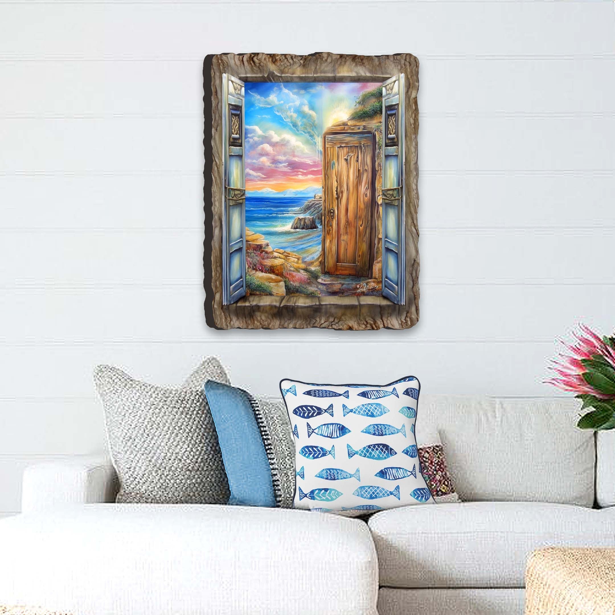 Coastal Serenity Window Wall Art by G. DeBrekht Coastal Decor