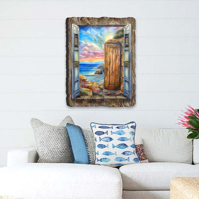Coastal Serenity Window Wall Art by G. DeBrekht Coastal Decor