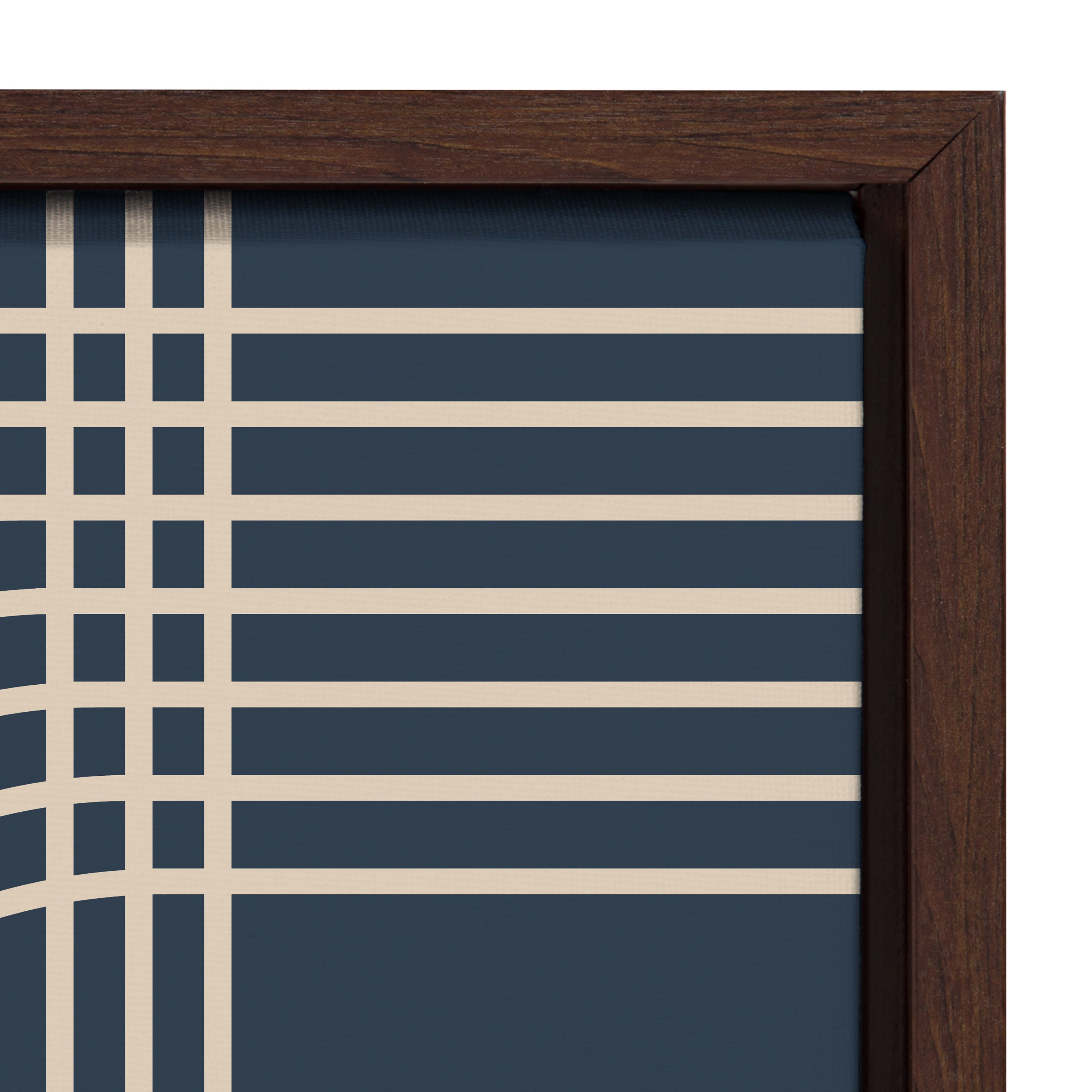 Sylvie Lines in Blue Framed Canvas by kateandlaurel - product image 3 for Resin Society