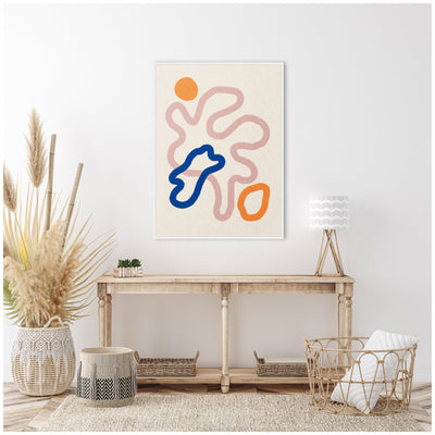 Sylvie Abstract Line Art Print 1 Framed Canvas by July Art Prints