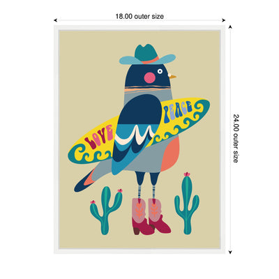 Sylvie Surfer Pigeon Framed Canvas by Rachel Lee