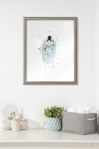 Blake Girl in a Bath Framed Printed Glass by Viola Kreczmer by kateandlaurel - product image 14 for Resin Society