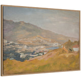 Framed canvas art print titled 'Yalta The Cycle From the Travel to the Crimea 1904' by Jan Ciaglinski showing a historical scene in a Sylvie Beaded rustic natural frame
