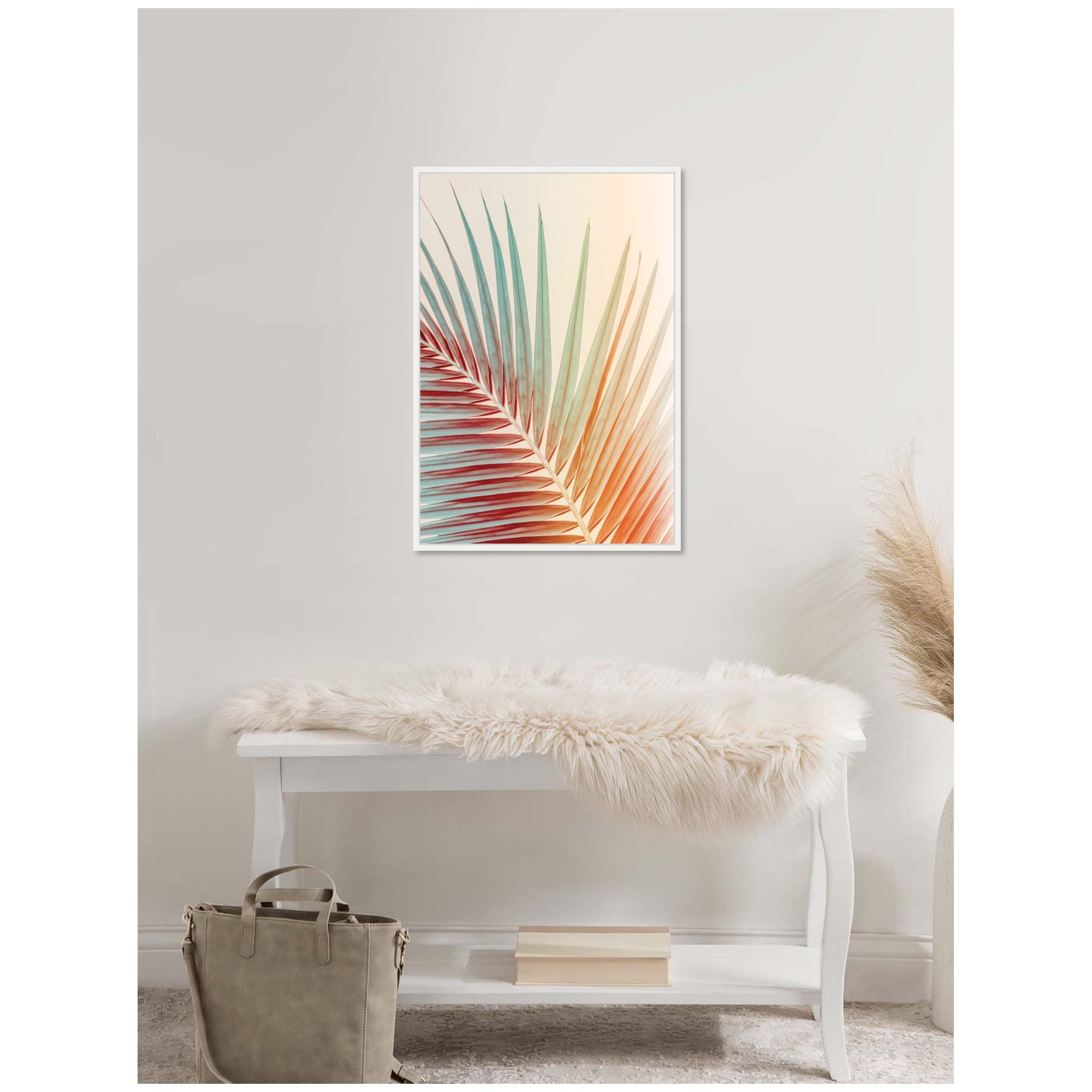 Sylvie Spring Palm Framed Canvas by Alicia Bock