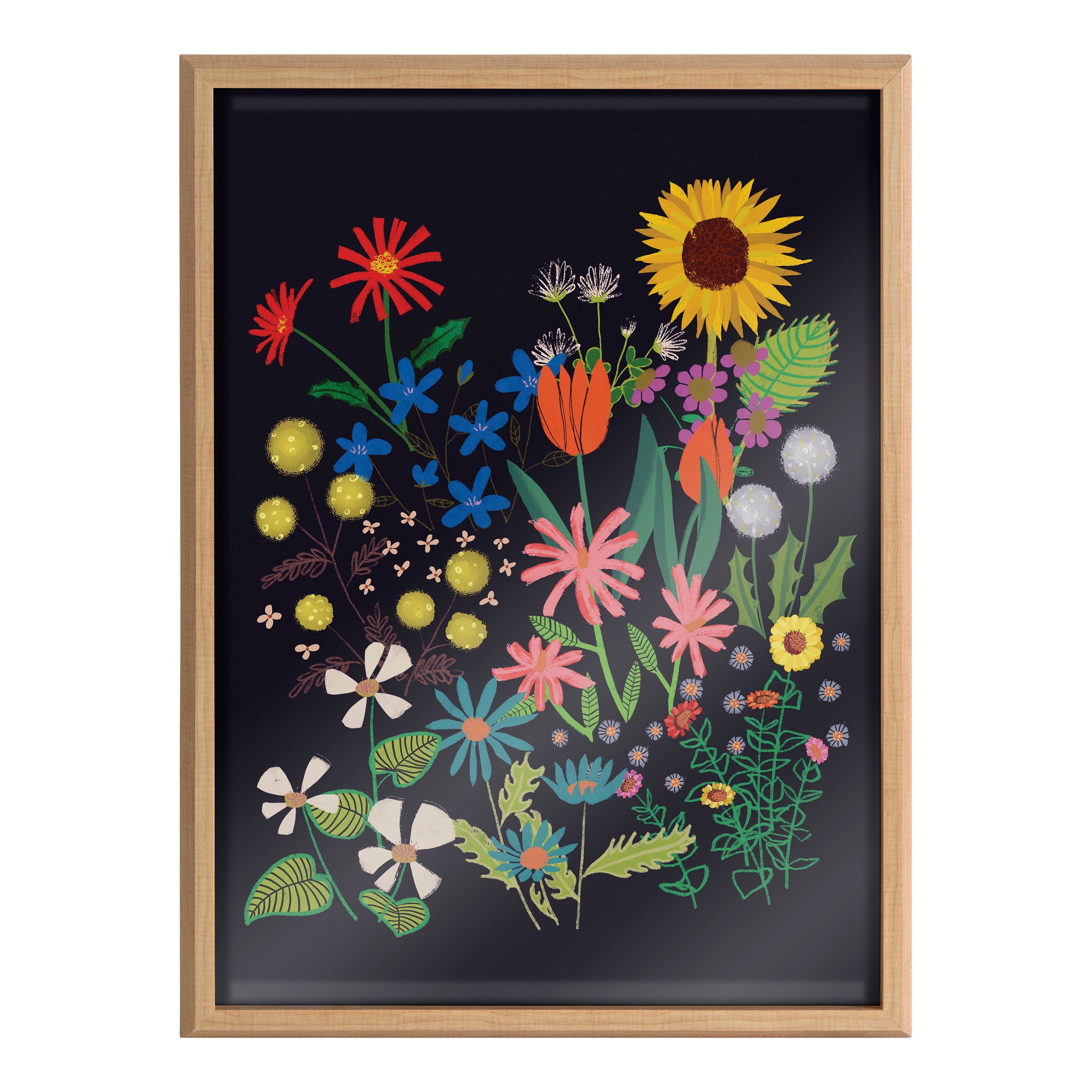 Blake Dark Flora Framed Printed Glass by Hannah Beisang by kateandlaurel - product image 2 for Resin Society