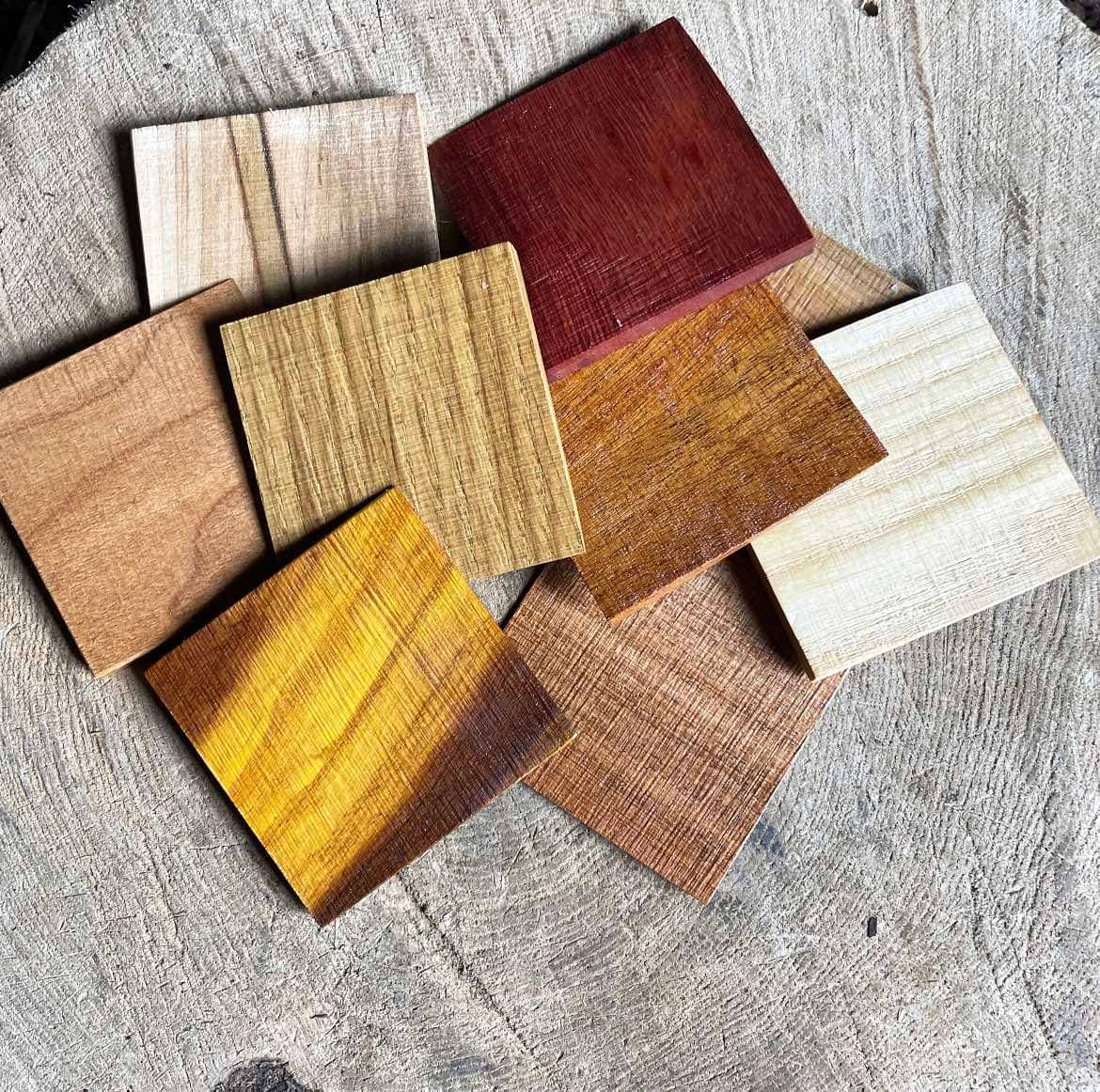 Monk crafted exotic wooden axe wedges in various wood species