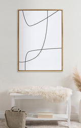 Sylvie Modern Line Abstract 3 BW Framed Canvas by kateandlaurel - product image 6 for Resin Society