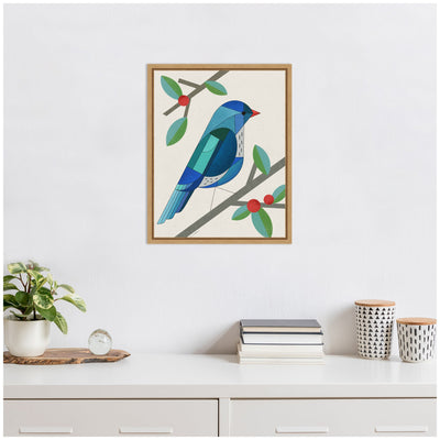 Sylvie MCM Bluebird Framed Canvas by Carey Copeland