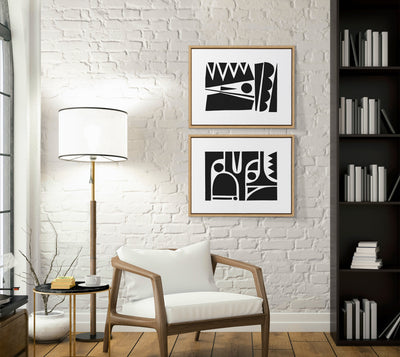 Sylvie Geometric Framed Canvas Set by kateandlaurel - product image 7 for Resin Society