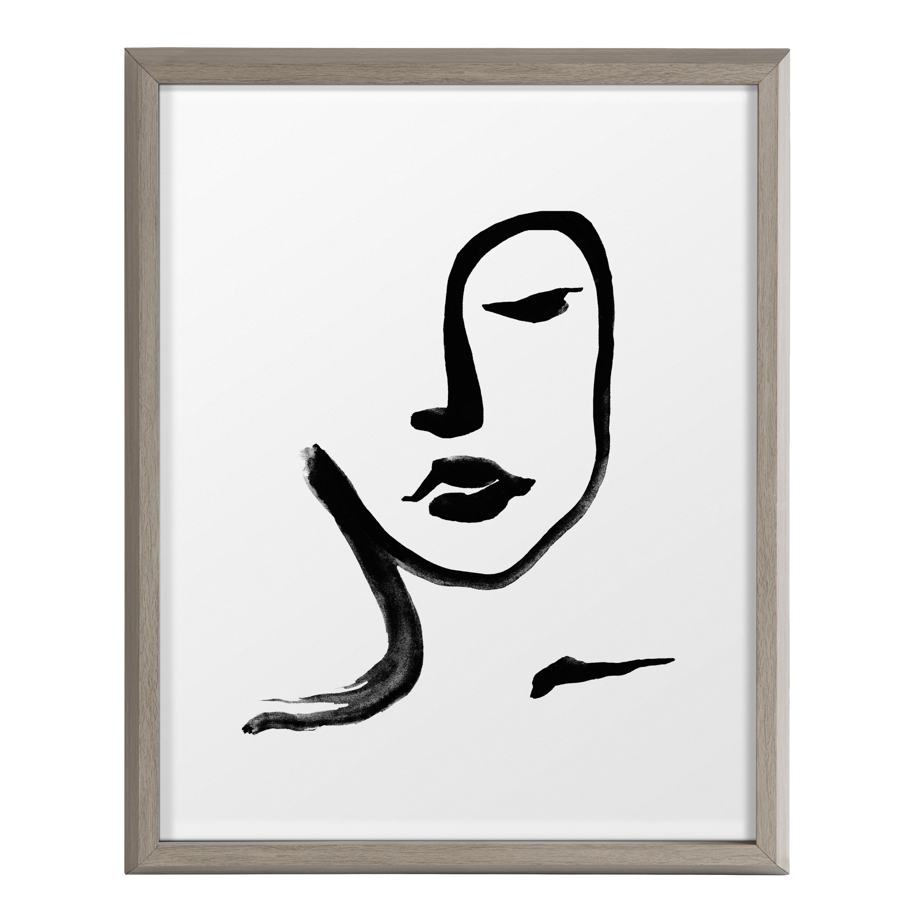 Blake Face Line Print Framed Printed Glass by Viola Kreczmer by kateandlaurel - product image 2 for Resin Society