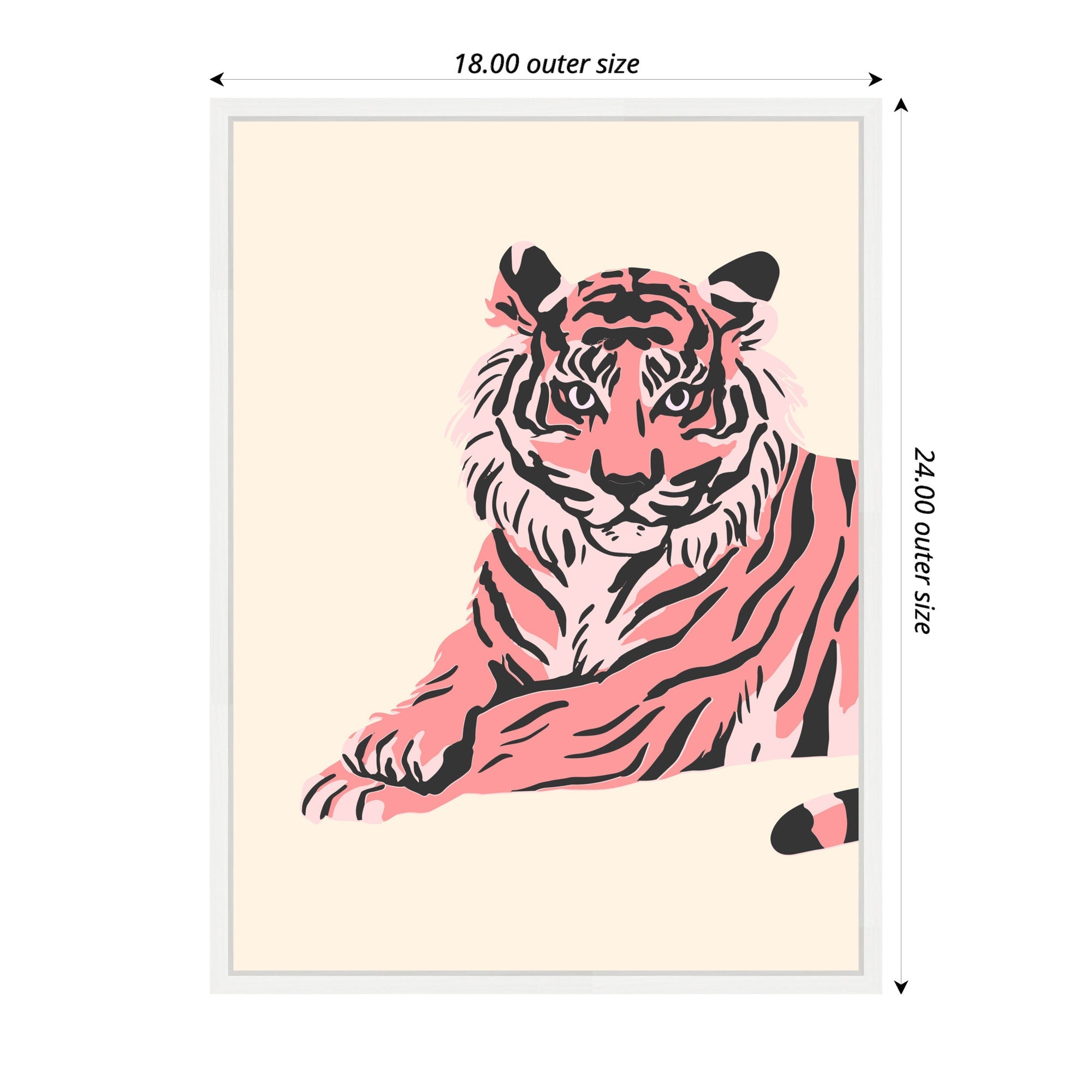 Sylvie Trendy Tiger Framed Canvas by Honey Island Studio