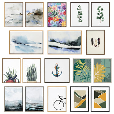 Sylvie Eucalyptus Framed Canvas Set by Maja Mitrovic