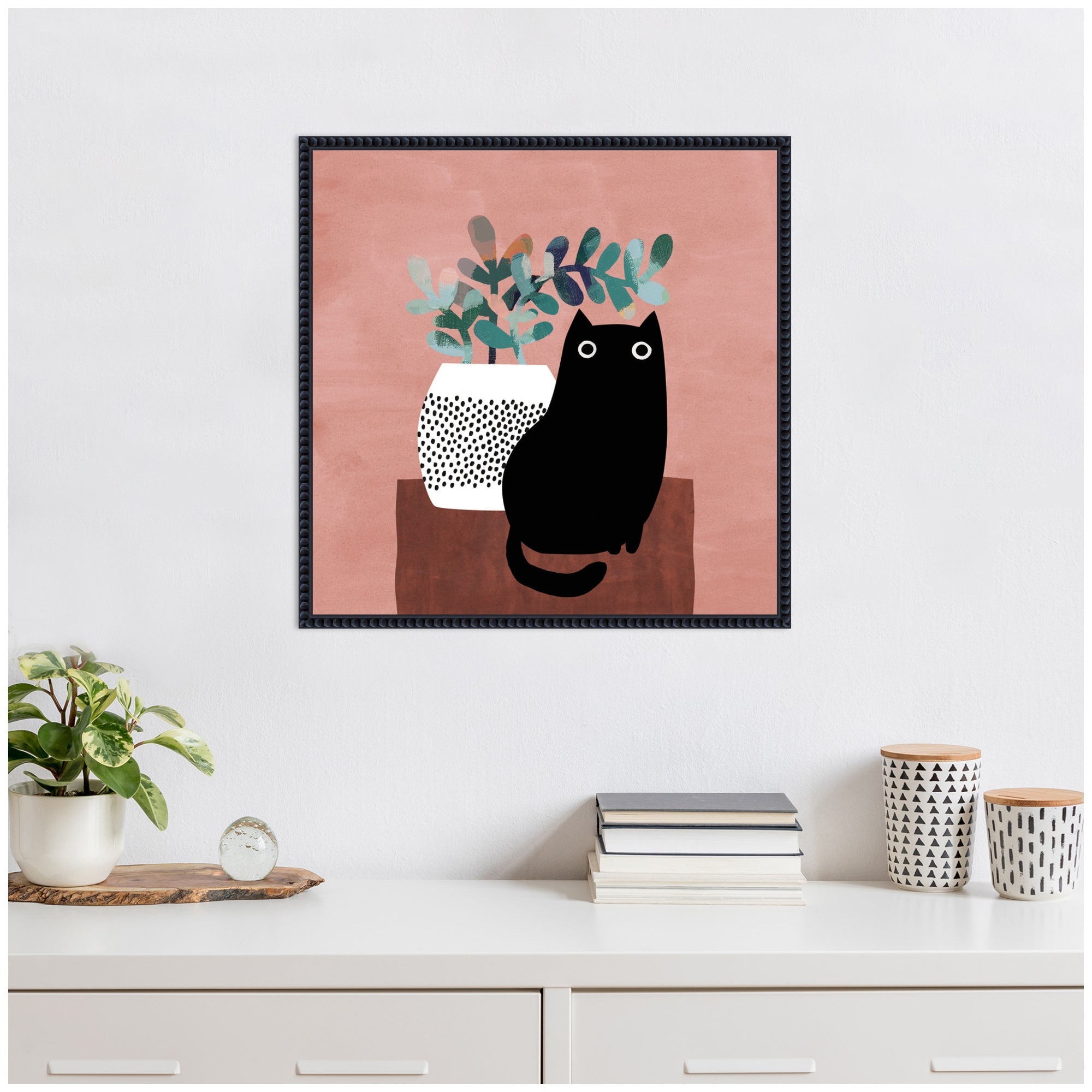 AR Black Cat No.
17 by Planet Cat Framed Canvas Wall Art Print