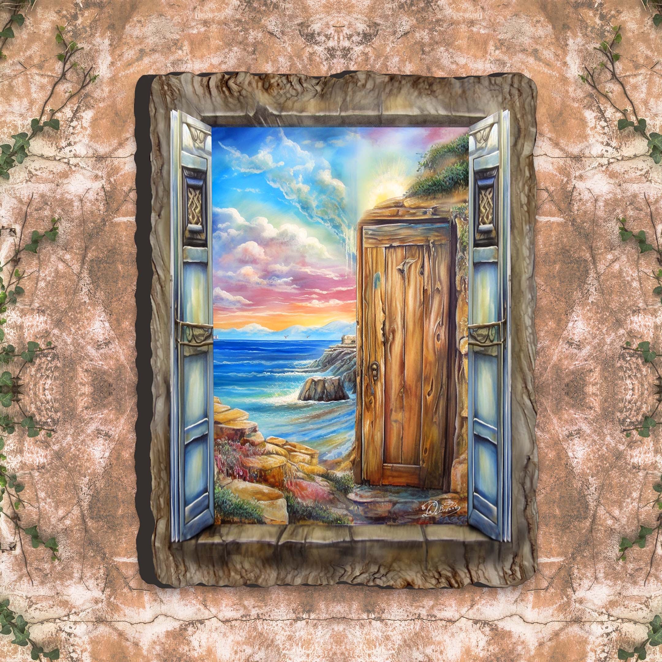 Coastal Serenity Window Wall Art by G. DeBrekht Coastal Decor