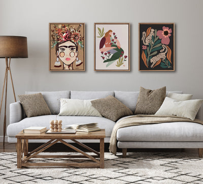 Sylvie Beaded Wild Garden Framed Canvas by Oris Eddu