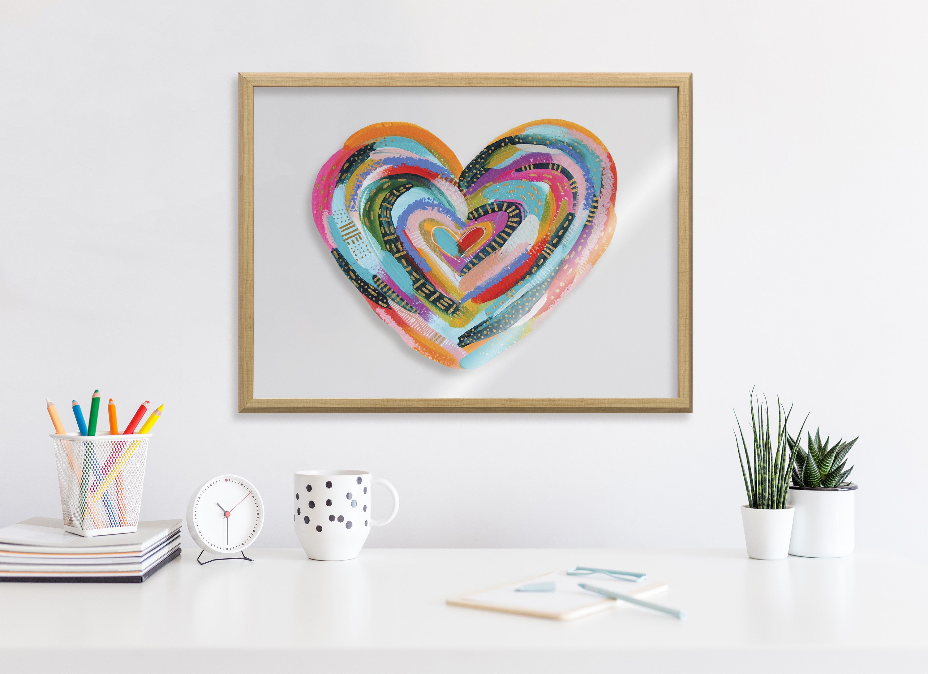 Blake Labyrinth Heart Framed Printed Glass by kateandlaurel - product image 7 for Resin Society