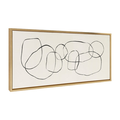 Sylvie Dancing Circles Framed Canvas