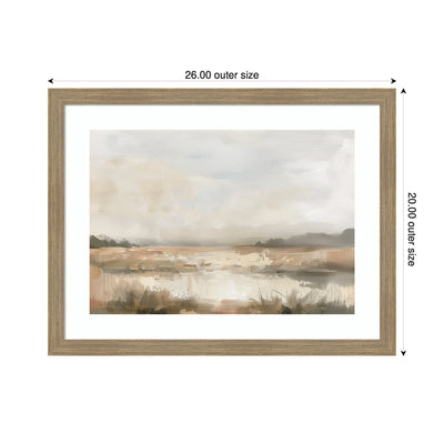Neutral Abstract Landscape by The Creative Bunch Studio Framed Wall Art Print